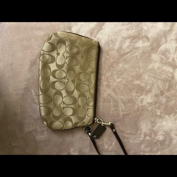 Brown Fabric Coach Wristlet - Picture 2 of 3